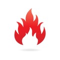 Fire or flame icon isolated on white background. Vector illustration. Royalty Free Stock Photo